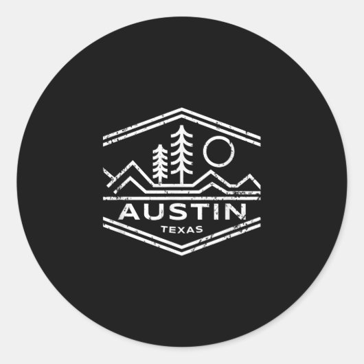 Sticker Rond Austin Texas Toxits Austin TX Outdoors Hiking (Devant)