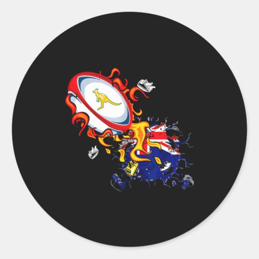 Sticker Rond Australia Rugby, Wallabies Rugby Jersey, Australia (Devant)
