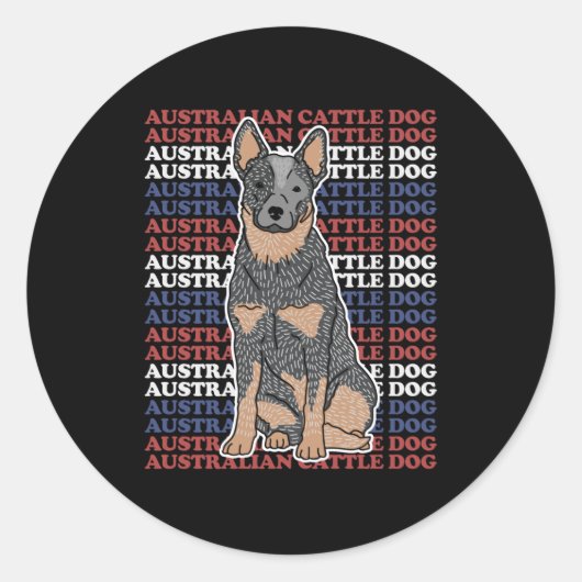 Sticker Rond Australian Cattle Dog | Dog Owner Blue Heeler (Devant)