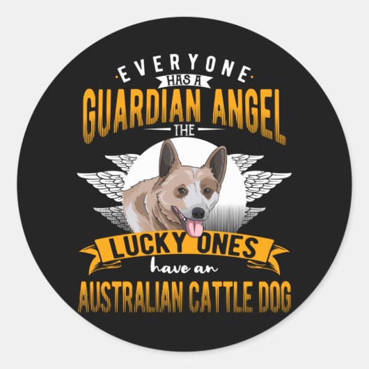 Sticker Rond Australian Cattle Dog Heeler Idée cadeau (Devant)