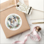 Sticker Rond Australian Shepherd Christmas Wreath Festive Pup<br><div class="desc">Vous cherchez un cadeau de Noël parfait pour votre ami furry? Notre cadeau de Noël de chien est ce dont vous avez besoin! Avec un délicieux thème de Noël, c'est le cadeau idéal pour votre animal de compagnie bien-aimé. Que vous soyez une mère de chien, un père de chien ou...</div>