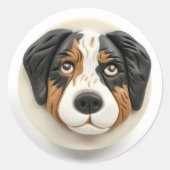 Sticker Rond Australian Shepherd Dog 3D inspiré (Devant)