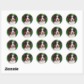 Sticker Rond Australian Shepherd dog en tenue de St. Patrick's  (Feuille)