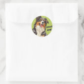 Sticker Rond Australian Shepherd Grande récompense de professeu (Sac)