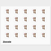 Sticker Rond Australian Shepherd Merry Christmas Winter (Feuille)