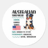 Sticker Rond Australian Shepherd Origin Funny Aussie Dog Lover  (Devant)