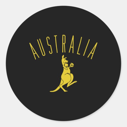 Sticker Rond Australie Boxe Kangourou (Devant)