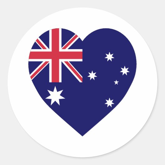 Sticker Rond Australie - Coeur du drapeau (Devant)