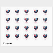 Sticker Rond Australie Couple Mariage de coeur (Feuille)