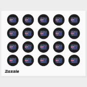 Sticker Rond Australie Cricket (drapeau et Tsman) (Feuille)