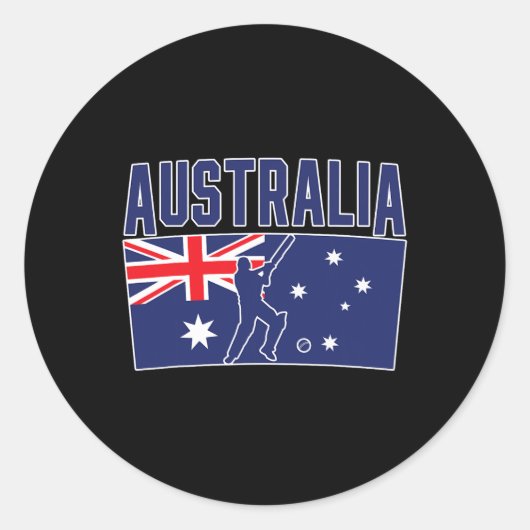 Sticker Rond Australie Cricket (drapeau et Tsman) (Devant)
