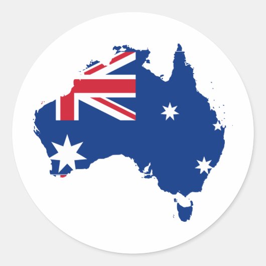 Sticker Rond Australie Drapeau en forme d'Australie (Devant)