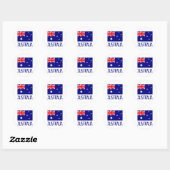 Sticker Rond Australie Drapeau & Word (Feuille)