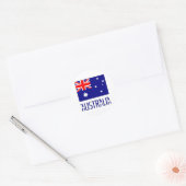 Sticker Rond Australie Drapeau & Word (Enveloppe)