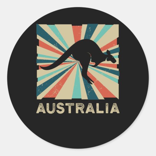 Sticker Rond Australie Kangaroo (Devant)
