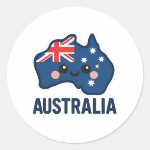 Sticker Rond Australie Kawaii Fusion - Bold & Adorable