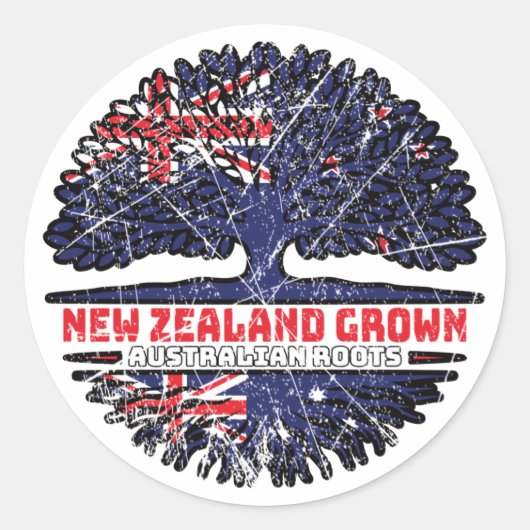 Sticker Rond Australie Nouvelle-Zélande (Devant)