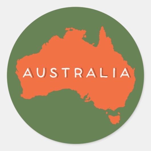 Sticker Rond Australie Pays Silhouette (Devant)