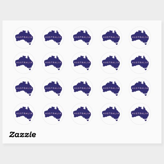 Sticker Rond Australie Pays Silhouette (Feuille)