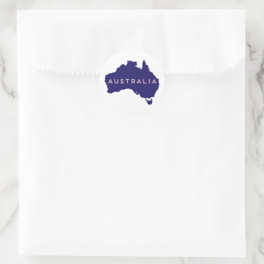 Sticker Rond Australie Pays Silhouette (Sac)