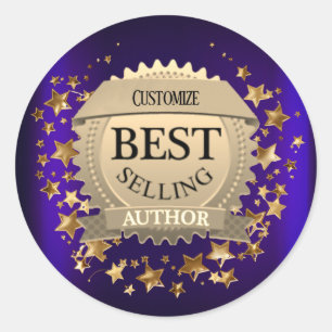 Sticker Rond Auteur best-seller personnalisé Violet