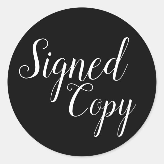 Sticker Rond Auteur de copie signée en noir et blanc (Devant)
