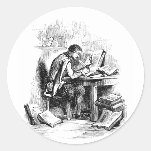 Sticker Rond Auteur de livres anciens (Devant)