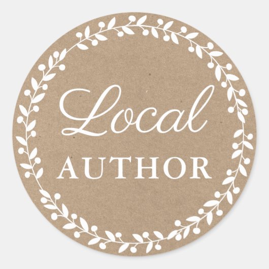 Sticker Rond Auteur local Livre Promo Kraft Blanc (Devant)