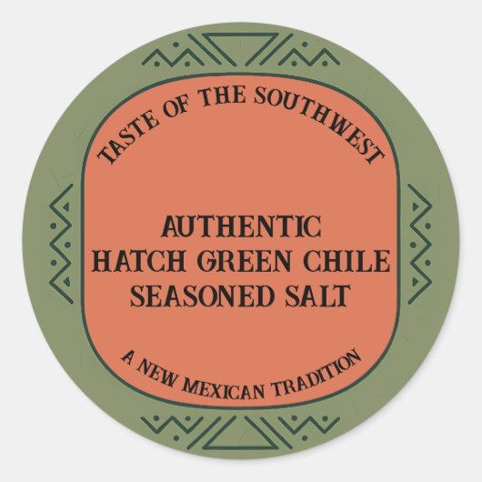 Sticker Rond Authentic Hatch Green Chile Custom Spice Label (Devant)
