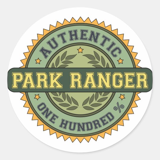Sticker Rond Authentic Park Ranger (Devant)