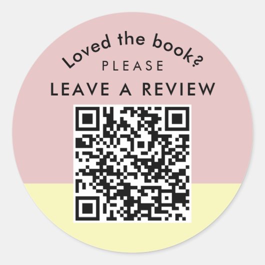Sticker Rond Author Book Review Request QR Code Pastel (Devant)