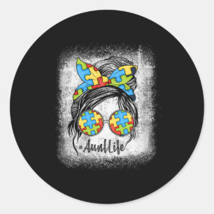 Sticker Rond Autie Tante Sensibilisation sur l'autisme de vie M