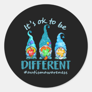 Sticker Rond Autism Aware Acceptance Women Kid Its Ok To Be