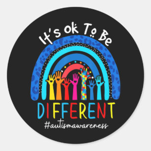Sticker Rond Autism Aware Acceptance Women Kid Its Ok To Be