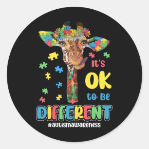 Sticker Rond Autism Aware Acceptance Women Kid Its Ok To Be