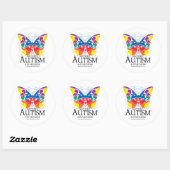 Sticker Rond Autism Butterfly (Feuille)