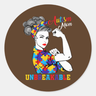 Sticker Rond Autism Maman Sensibilisations sur l'autisme indest
