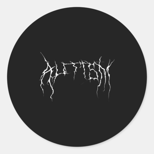 Sticker Rond Autism Meme Funny, Metal Autism, Cursed Unhinged A (Devant)