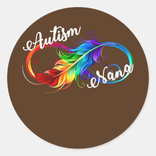 Sticker Rond Autism Nana Autism Awareness Neurodiversity (Devant)