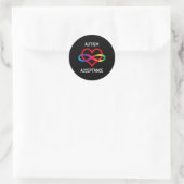 Sticker Rond Autism Pro Acceptation Symbole d'infini pour Neuro (Sac)