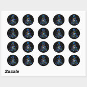 Sticker Rond Autisme Arbre de Noël bleu (Feuille)