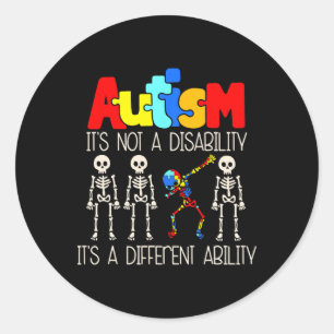 Sticker Rond Autisme Ce N'Est Pas Un Handicap C'Est Une Capacit