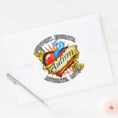 Sticker Rond Autisme classique Tatouage cardiaque (Enveloppe)