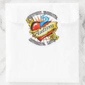 Sticker Rond Autisme classique Tatouage cardiaque (Sac)