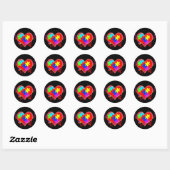 Sticker Rond Autisme Coeur brillant (Feuille)