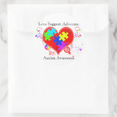 Sticker Rond Autisme Coeur brillant (Sac)