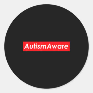 Sticker Rond Autisme conscient défenseur autistique et neurodiv