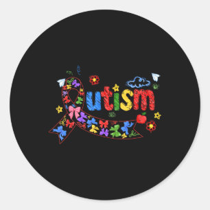 Sticker Rond Autisme Coquette Bow C'est bon d'être différent