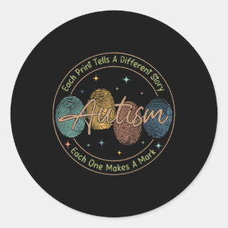 Sticker Rond Autisme D'Empreinte Chaque Impression Raconte Une 