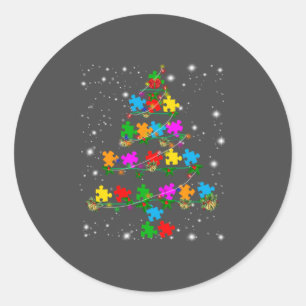 Sticker Rond Autisme drôle Arbre de Noël Ornement Décor Gif